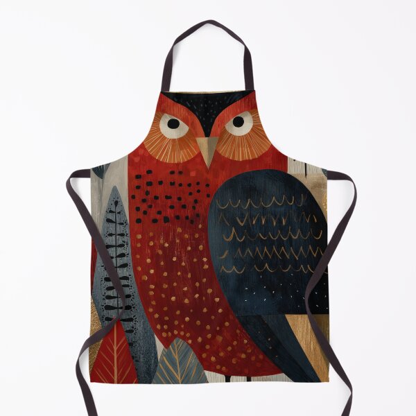 Item preview, Scandinavian Folk Art Woodland Animals Pattern | Nordic Forest Owl | Rustic Boho Nature Collage | Mid Century Modern Wall Art designed and sold by Babylone Art Design.