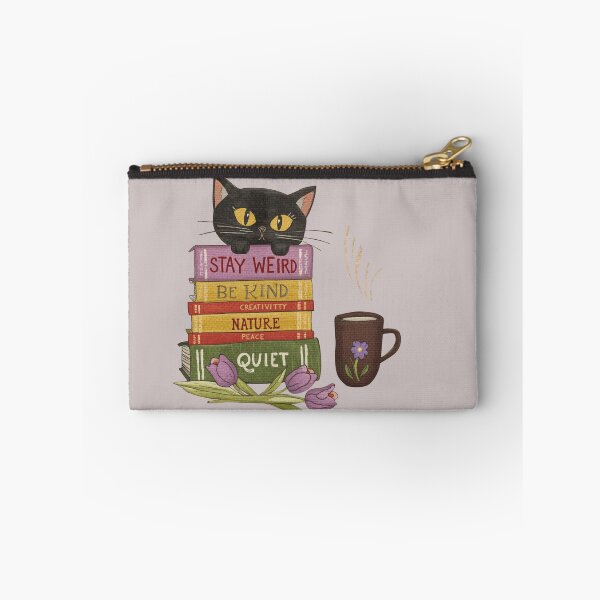 Item preview, Whimsical Black Cat Books and Coffee Illustration designed and sold by aminomen.