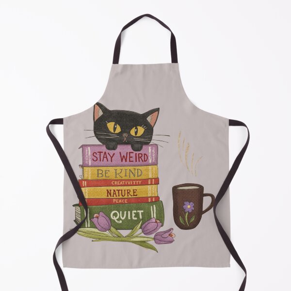 Item preview, Whimsical Black Cat Books and Coffee Illustration designed and sold by aminomen.