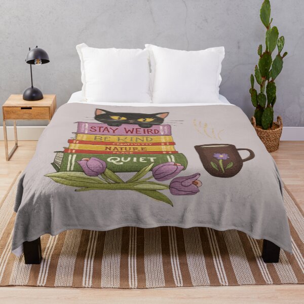 Item preview, Whimsical Black Cat Books and Coffee Illustration designed and sold by aminomen.