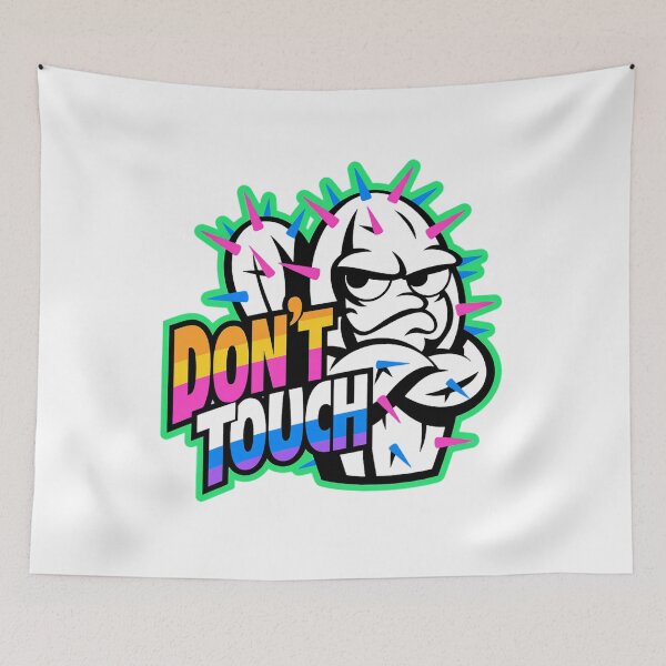 Item preview, Don’t Touch – Funny Cactus Attitude Retro Neon Design designed and sold by Cool-cat-art.