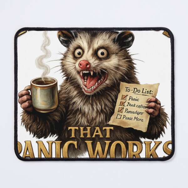 Item preview, Living Proof That Panic Works – Funny Possum Coffee Lover Retro Design designed and sold by AMIR PRO .