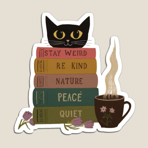 Item preview, Cozy Folk Art Cat Reading Aesthetic Artwork designed and sold by aminomen.