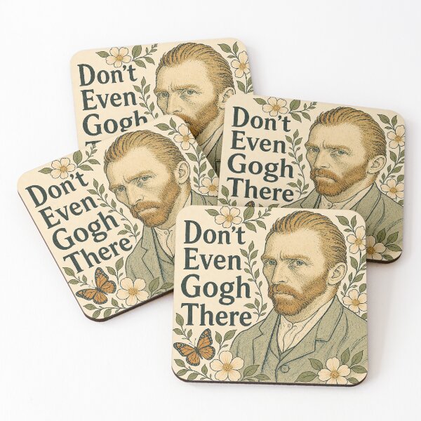 Item preview, Don't Even Gogh There – Funny Vincent van Gogh Art Pun Floral Design designed and sold by anabellstar design co.