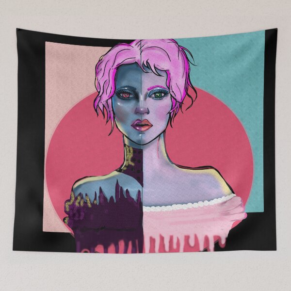 Item preview, Chrome Duality - Surreal Pop Art Portrait designed and sold by Kyradem.