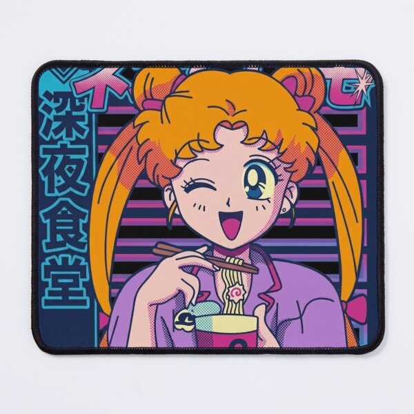 Item preview, Retro Neo Cosmo Girl Eating Ramen Vaporwave Poster designed and sold by zumerdiego.