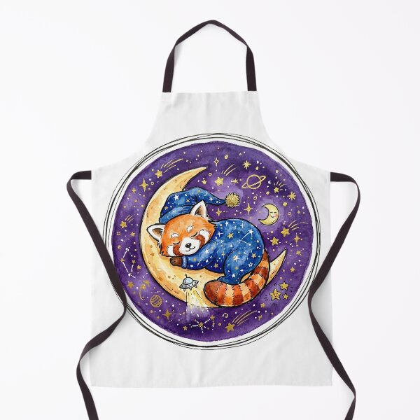 Item preview, Cosmic Kawaii Sleeping Red Panda Moon Art | Cozy Bedroom Nursery Decor designed and sold by Cosmic Doodle Co..