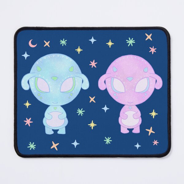 Item preview, Pastel Alien Twins Cute Kawaii UFO Sisters Art designed and sold by Whimsy Moth .