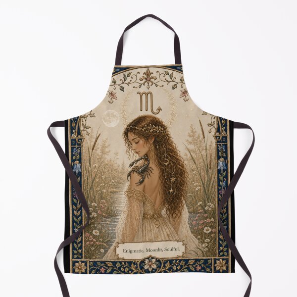 Item preview, Scorpio Zodiac Maiden | Celtic Art | Medieval Fantasy Faux Embroidery Print designed and sold by doinitzart.