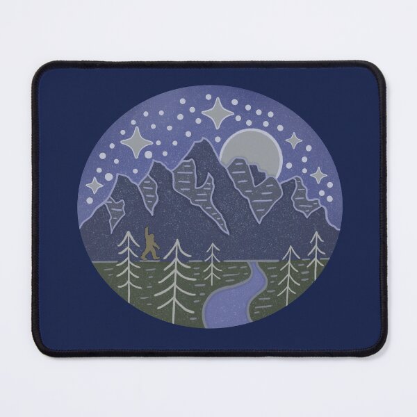 Item preview, Bigfoot Under the Stars Cryptid Mountain Night Scene designed and sold by Whimsy Moth .