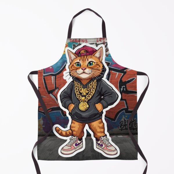 Item preview, Streetwear Cat Sticker – Urban Hip Hop Cat Graffiti Graphic Design designed and sold by MAStrends.