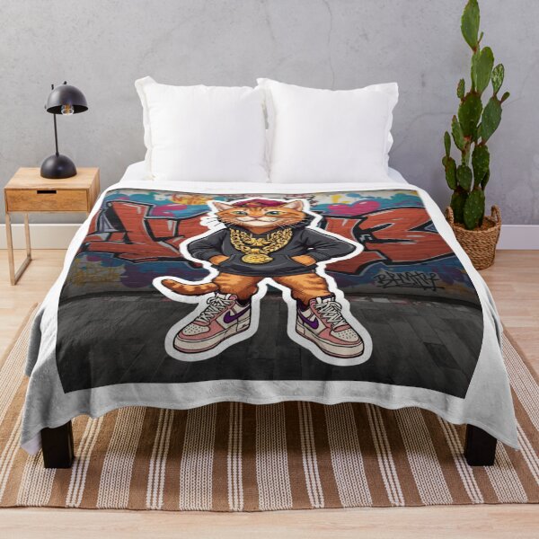 Item preview, Streetwear Cat Sticker – Urban Hip Hop Cat Graffiti Graphic Design designed and sold by MAStrends.
