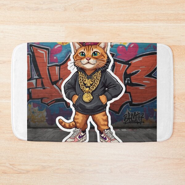 Item preview, Streetwear Cat Sticker – Urban Hip Hop Cat Graffiti Graphic Design designed and sold by MAStrends.
