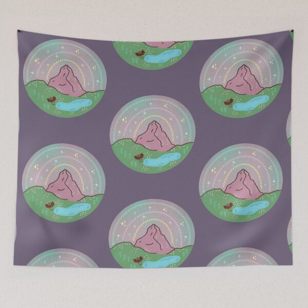 Item preview, Mothman Mountain Scene Pastel Cryptid Folklore Art designed and sold by Whimsy Moth .