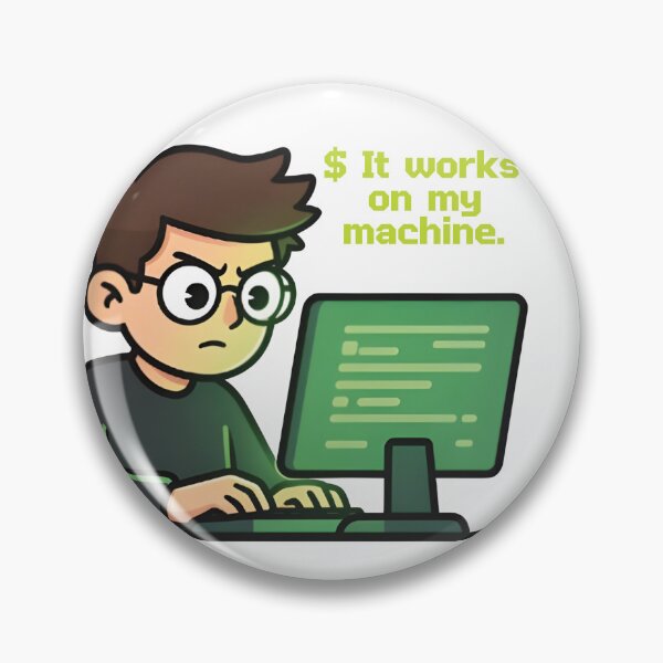 Item preview, It Works On My Machine - Funny Cartoon Programmer designed and sold by Artivex-graphic.
