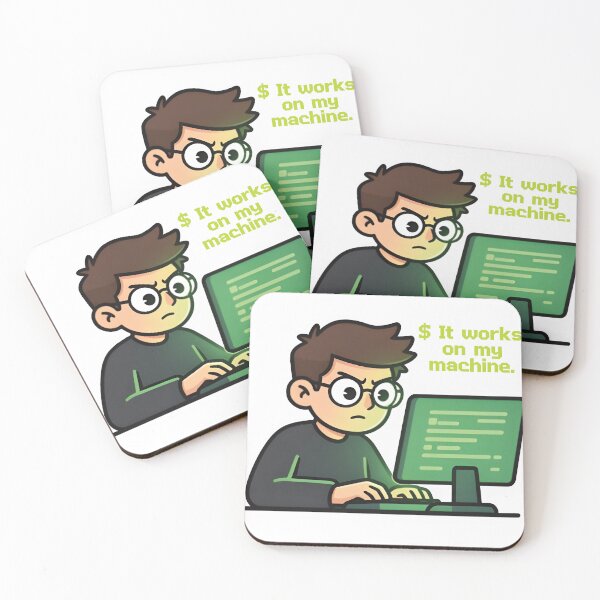 Item preview, It Works On My Machine - Funny Cartoon Programmer designed and sold by Artivex-graphic.