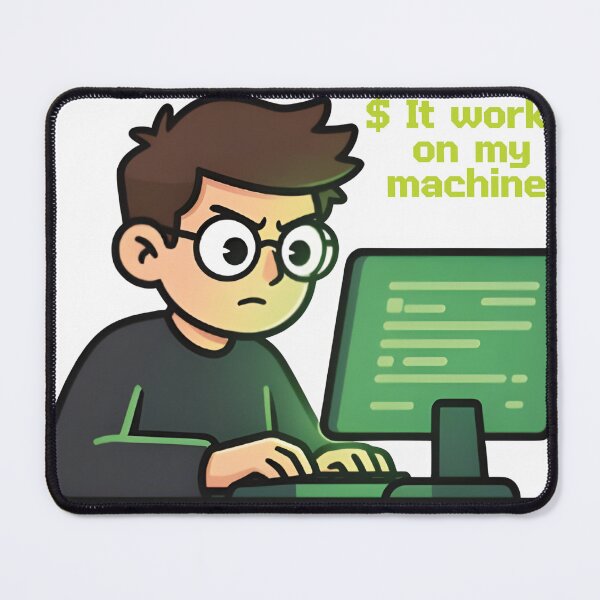 Item preview, It Works On My Machine - Funny Cartoon Programmer designed and sold by Artivex-graphic.