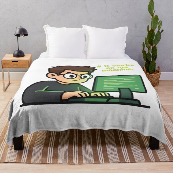 Item preview, It Works On My Machine - Funny Cartoon Programmer designed and sold by Artivex-graphic.