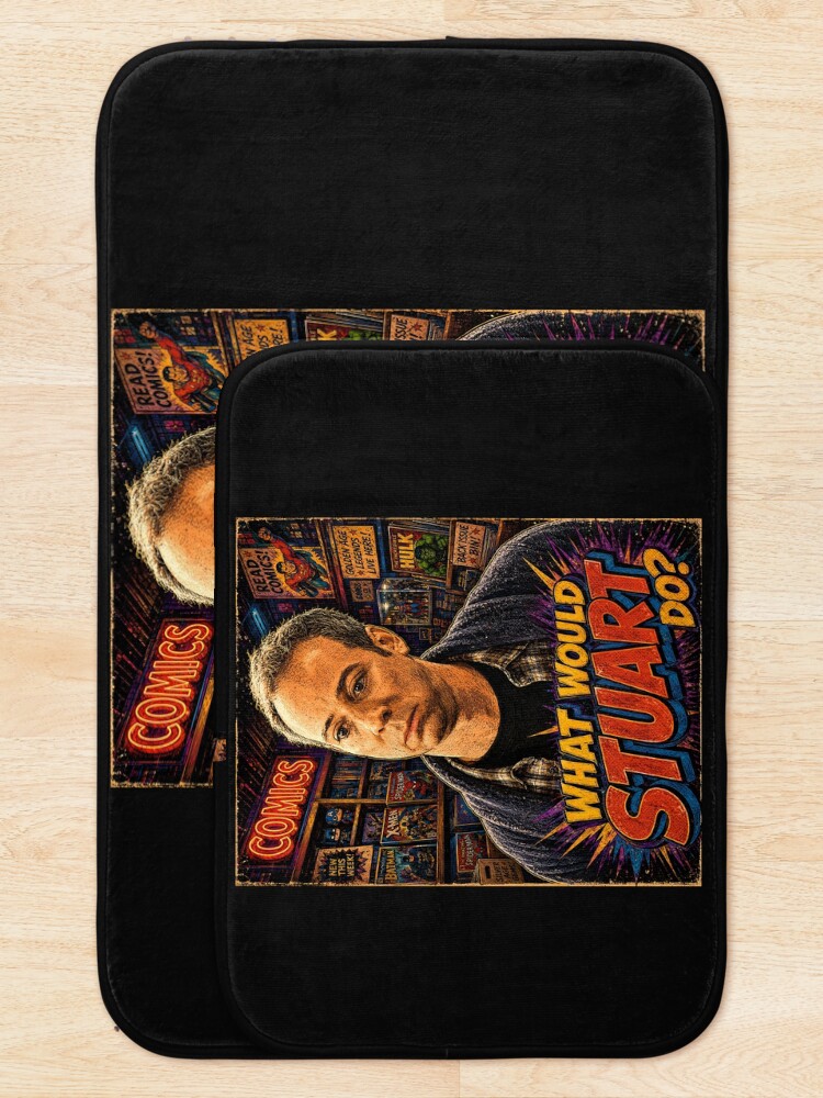 Thumbnail 5 of 6, Bath Mat, What would Stuart do? designed and sold by TeeCodes.