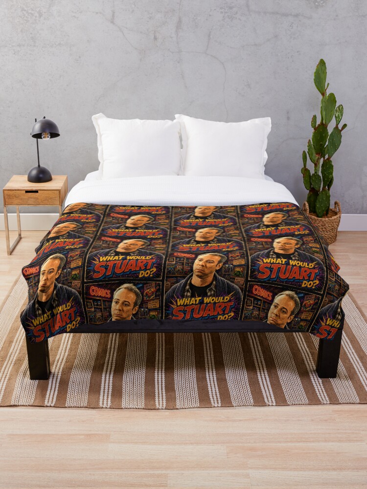 Thumbnail 1 of 6, Throw Blanket, What would Stuart do? designed and sold by TeeCodes.