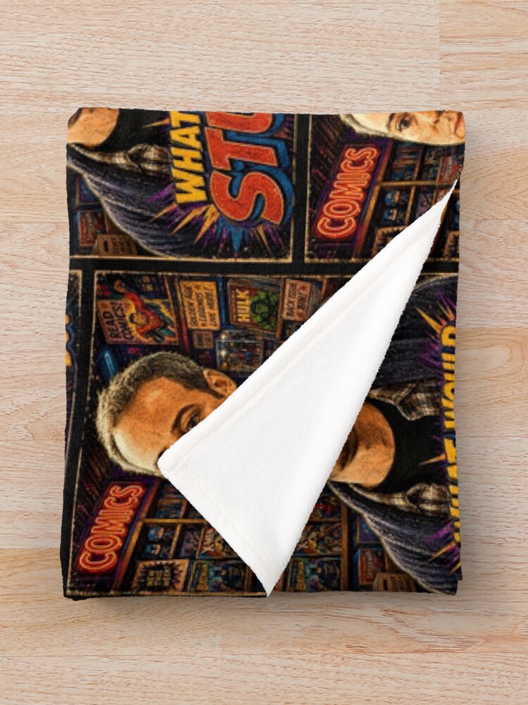 Thumbnail 3 of 6, Throw Blanket, What would Stuart do? designed and sold by TeeCodes.