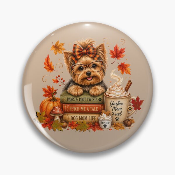 Item preview, Cozy Autumn Yorkie Dog Book Lover designed and sold by tamdevo1.