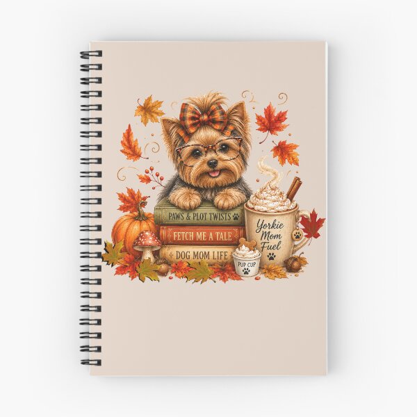 Item preview, Cozy Autumn Yorkie Dog Book Lover designed and sold by tamdevo1.