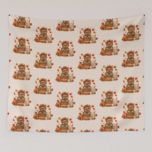 Item preview, Cozy Autumn Yorkie Dog Book Lover designed and sold by tamdevo1.