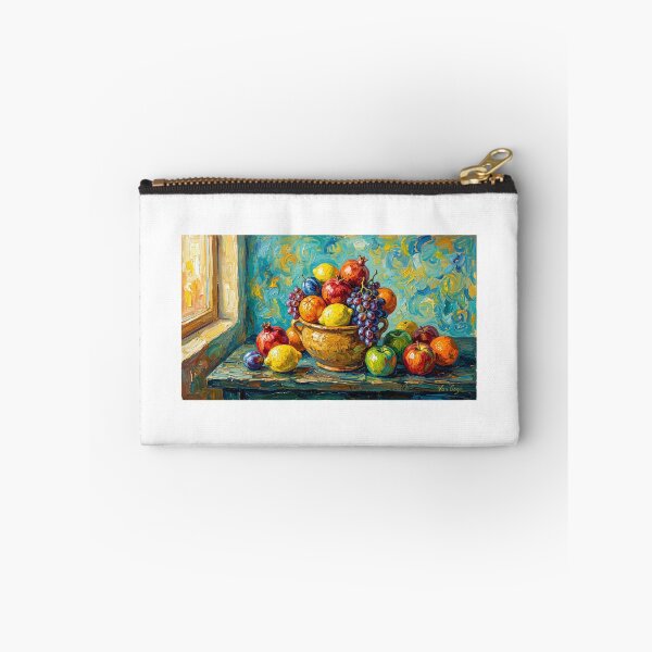 Item preview, Post-Impressionist Fruit Bowl: Swirling Blue and Gold designed and sold by mentosdesigner.