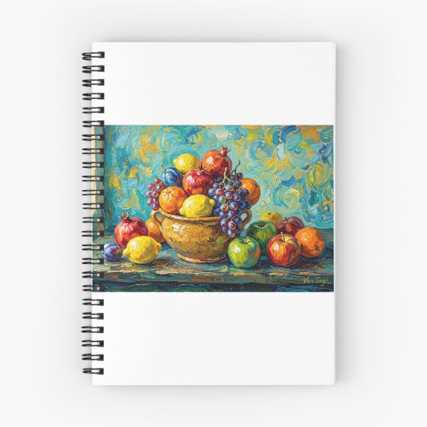Item preview, Post-Impressionist Fruit Bowl: Swirling Blue and Gold designed and sold by mentosdesigner.