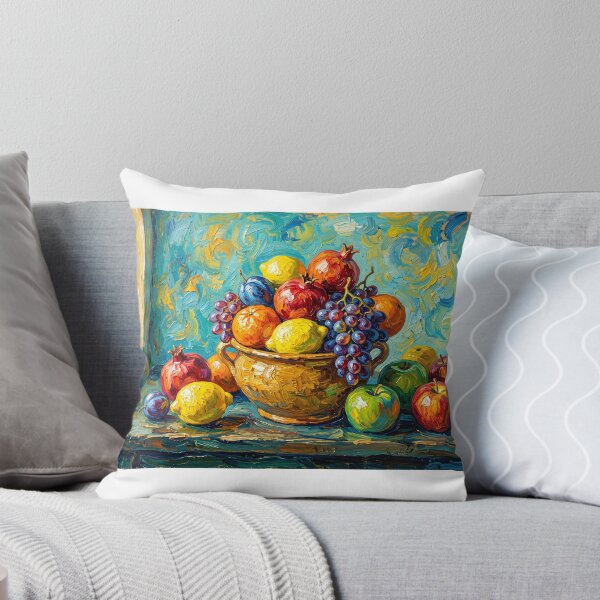 Item preview, Post-Impressionist Fruit Bowl: Swirling Blue and Gold designed and sold by mentosdesigner.