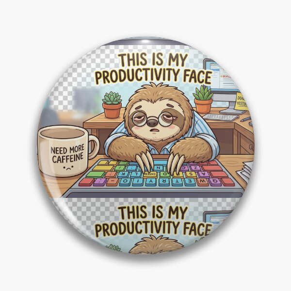 Item preview, This Is My Productivity Face - Funny Office Sloth Meme designed and sold by alalame.