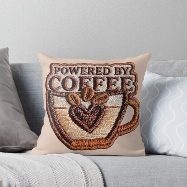 Item preview, Powered By Coffee Embroidery Patch designed and sold by MegaNovaArt.