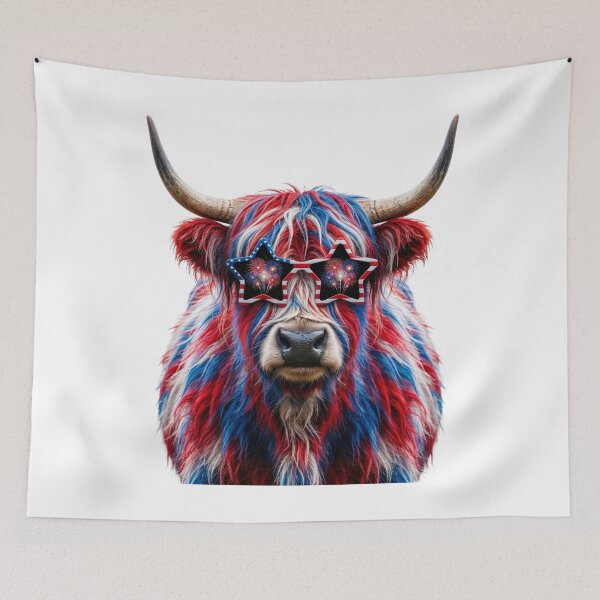 Item preview, 4th of July colored Cow designed and sold by DigitalArtsWrld.