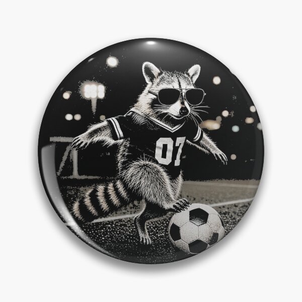 Item preview, Cool Raccoon Kicking Soccer Orb 07 Athlete designed and sold by Tsugraf Designs.