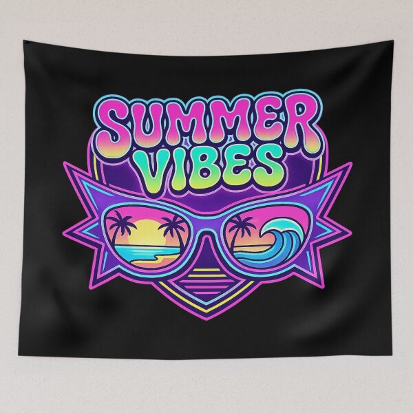 Item preview, Summer Vibes Neon Sunglasses Retro Beach Sunset Wave Aesthetic Design designed and sold by MartBook.