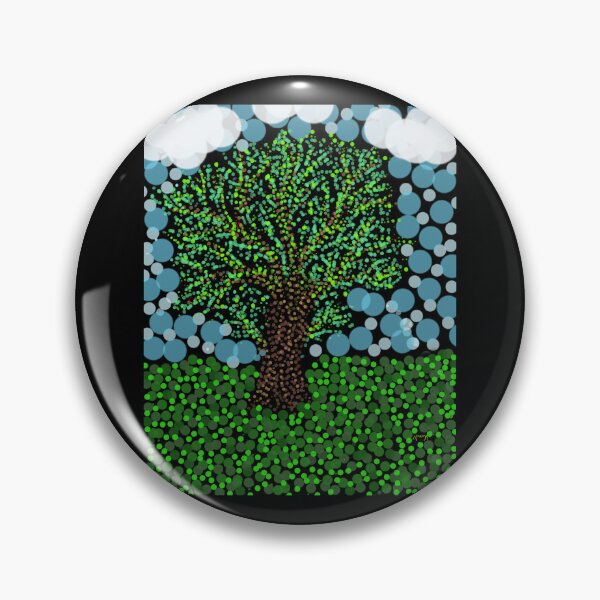 Item preview, Dream Tree - Green Leaf and Brown Trunk under a Night Sky - Pointillist Digital Art - Decoration, Fashion & Gifts designed and sold by Pk-Gn-  /(°^°)\.