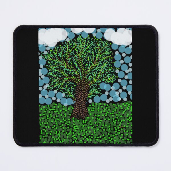 Item preview, Dream Tree - Green Leaf and Brown Trunk under a Night Sky - Pointillist Digital Art - Decoration, Fashion & Gifts designed and sold by Pk-Gn-  /(°^°)\.