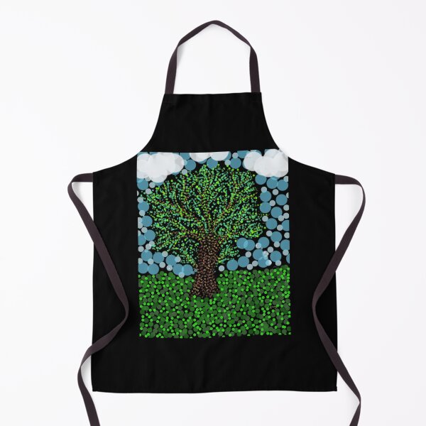 Item preview, Dream Tree - Green Leaf and Brown Trunk under a Night Sky - Pointillist Digital Art - Decoration, Fashion & Gifts designed and sold by Pk-Gn- /(°^°)\.