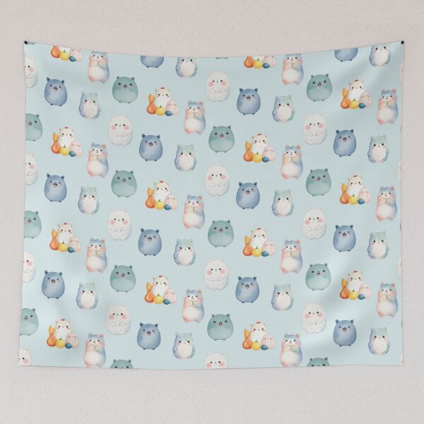 Item preview, Watercolor kitten clipart, kawaii children's print designed and sold by Cyber Kids.
