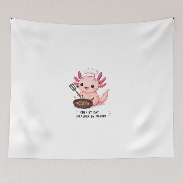 Item preview, This axolotl chef is here to steal hearts.Funny Axolotl Chef Sticker | Chef by Day, Splasher by Nature designed and sold by Ancient Egypt treasures.