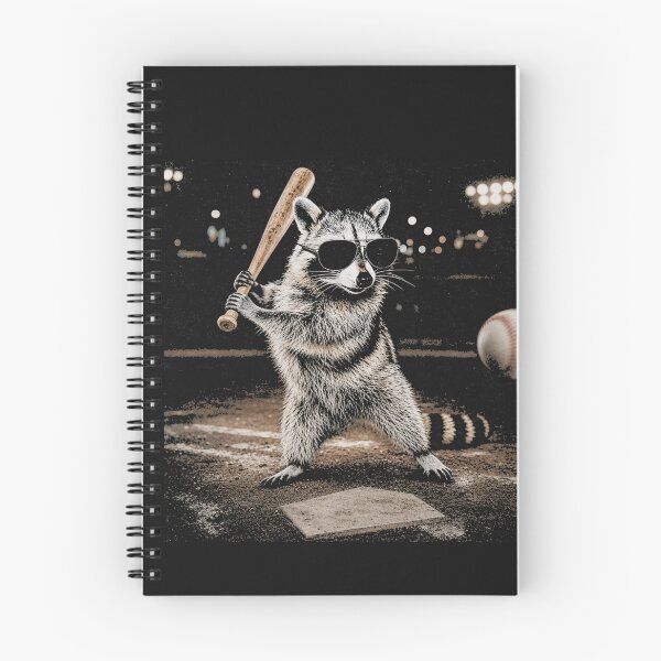Item preview, Cool Raccoon Batting Baseball with Sunglasses designed and sold by Tsugraf Designs.
