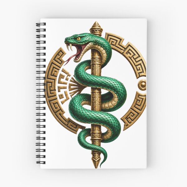 Item preview, Emblem of the Emerald Serpent Staff – Golden Mythical Serpent Design designed and sold by FusiTink.