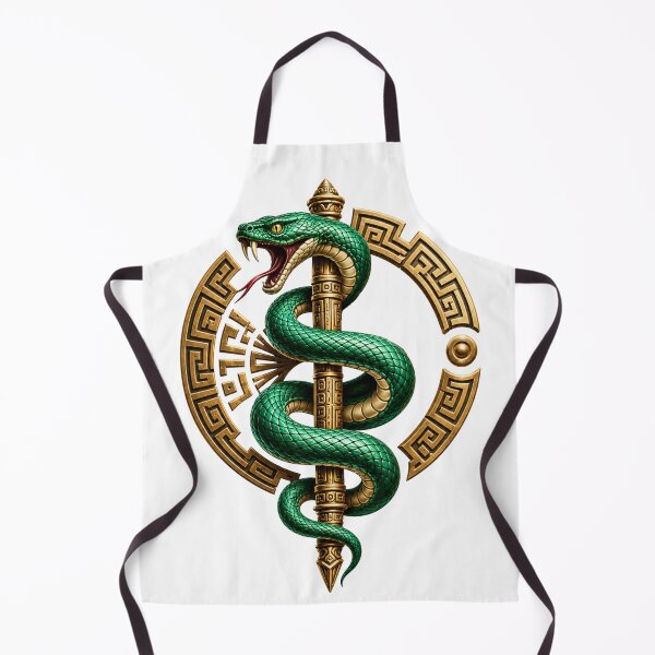 Item preview, Emblem of the Emerald Serpent Staff – Golden Mythical Serpent Design designed and sold by FusiTink.