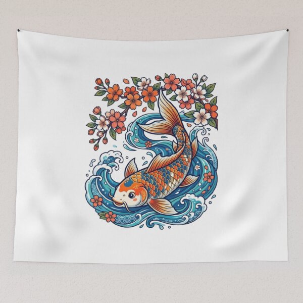 Item preview, Sakura and Flowing Water Japanese Design designed and sold by PixelStyle Studio.