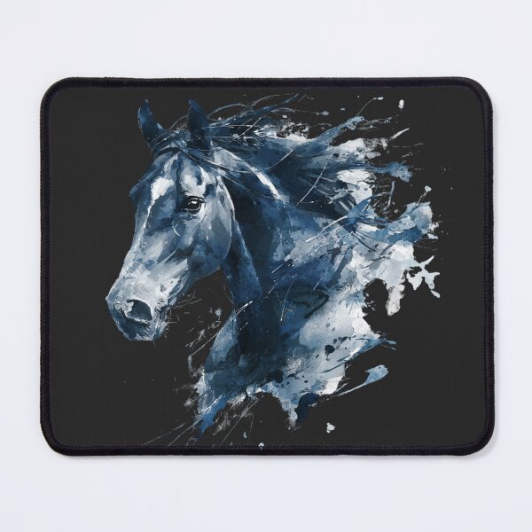Item preview, Abstract Blue Watercolor Horse Splatter Art designed and sold by MiratiZema.
