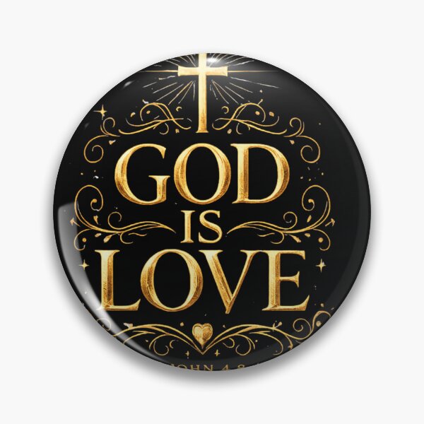 Item preview, GOD IS LOVE — 1 JOHN 4:8 | Elegant Gold Christian Cross Design designed and sold by KINGDOM GOLD STUDIO.