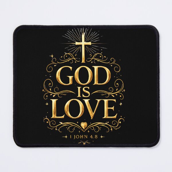 Item preview, GOD IS LOVE — 1 JOHN 4:8 | Elegant Gold Christian Cross Design designed and sold by KINGDOM GOLD STUDIO.