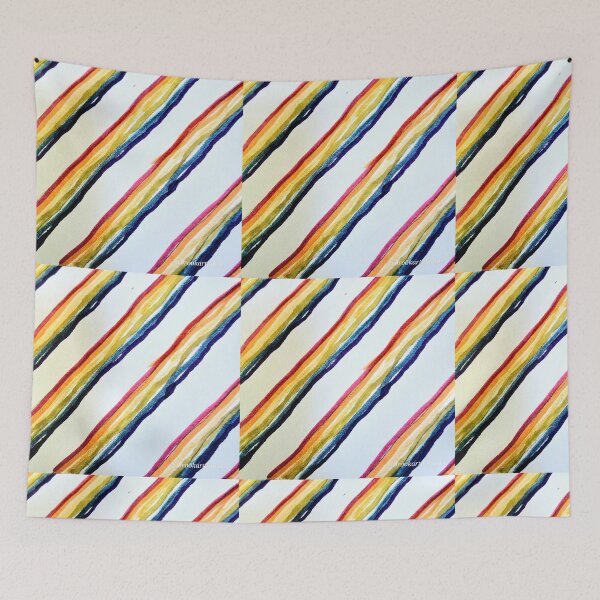 Item preview,  Darker Rainbow Stripes with White Background  designed and sold by DancingCreek.