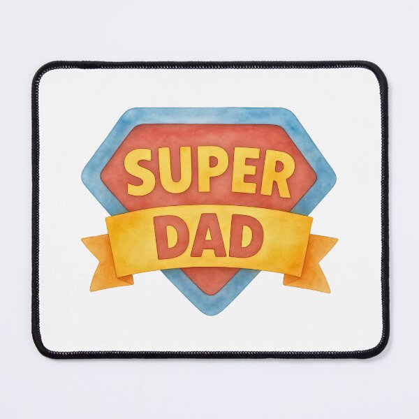 Item preview, Super Dad with Red/Yellow/Blue Shield & Banner Design II designed and sold by JeweledDesigns.